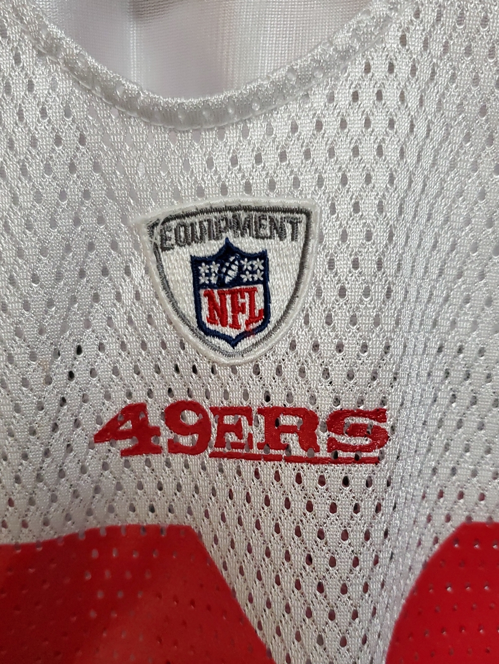 49ers Reebok Kids White & Red Football Jersey #21 (sz Medium) Kids 10-12 - Picture 5 of 5